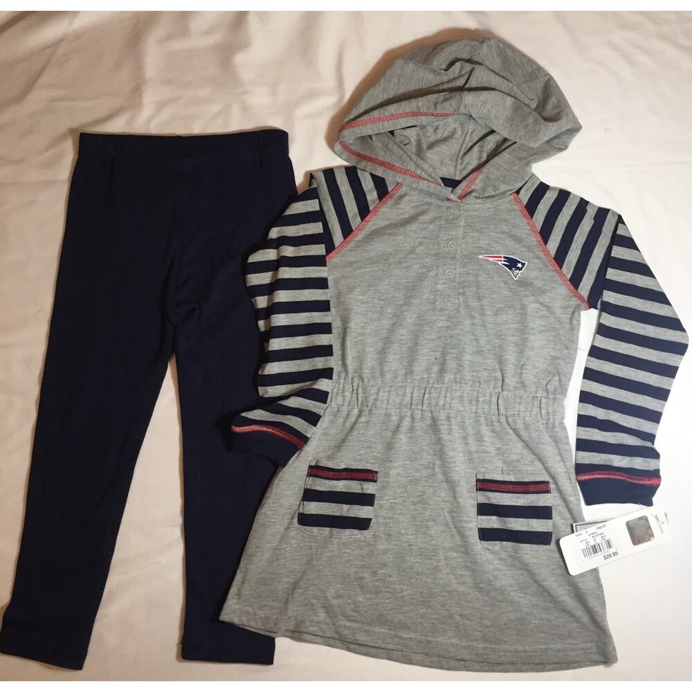 NFL Team New England Patriots 2 Piece Outfit Infant Girls 4T Dress & Pants